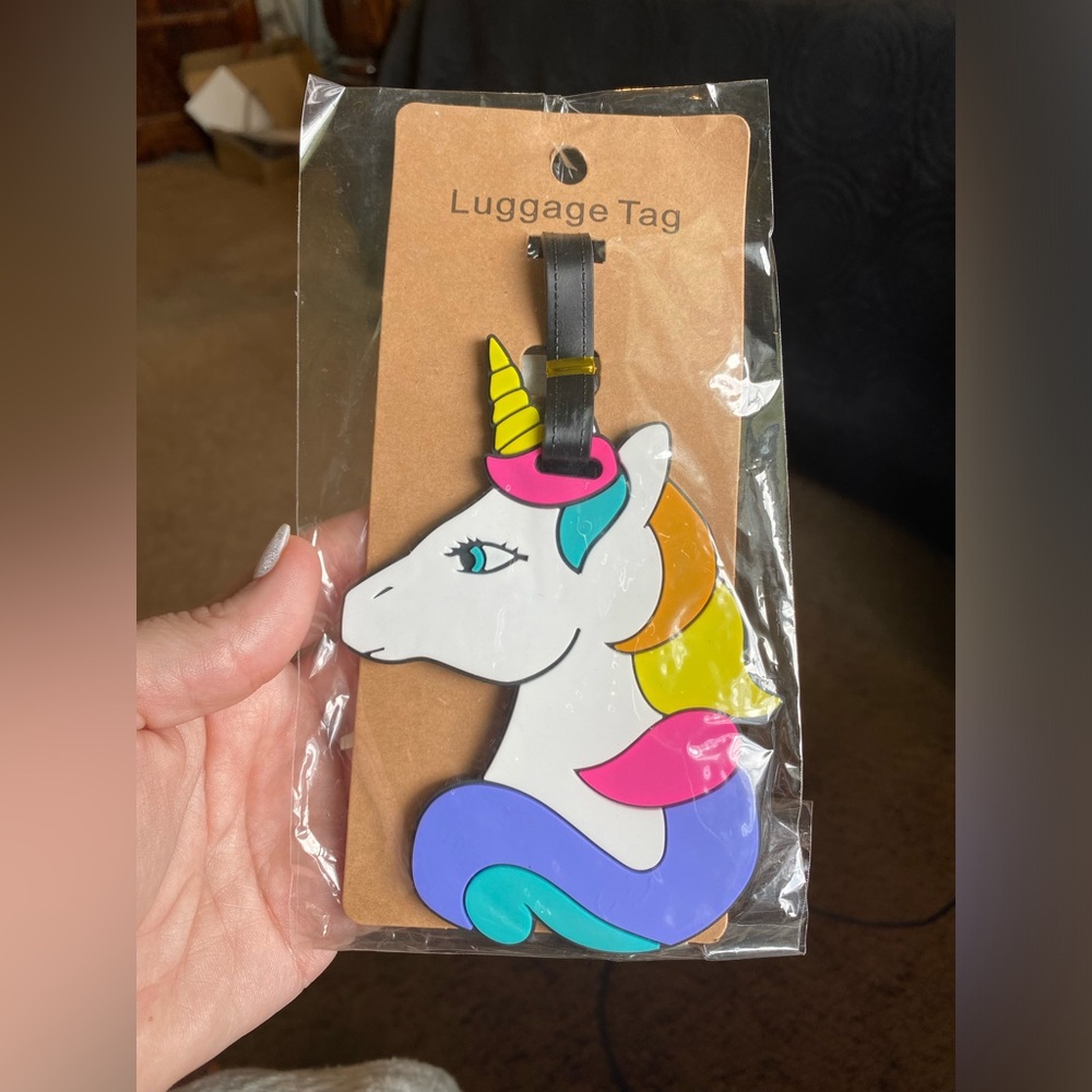 Neon Rainbow Luggage Tag NWT